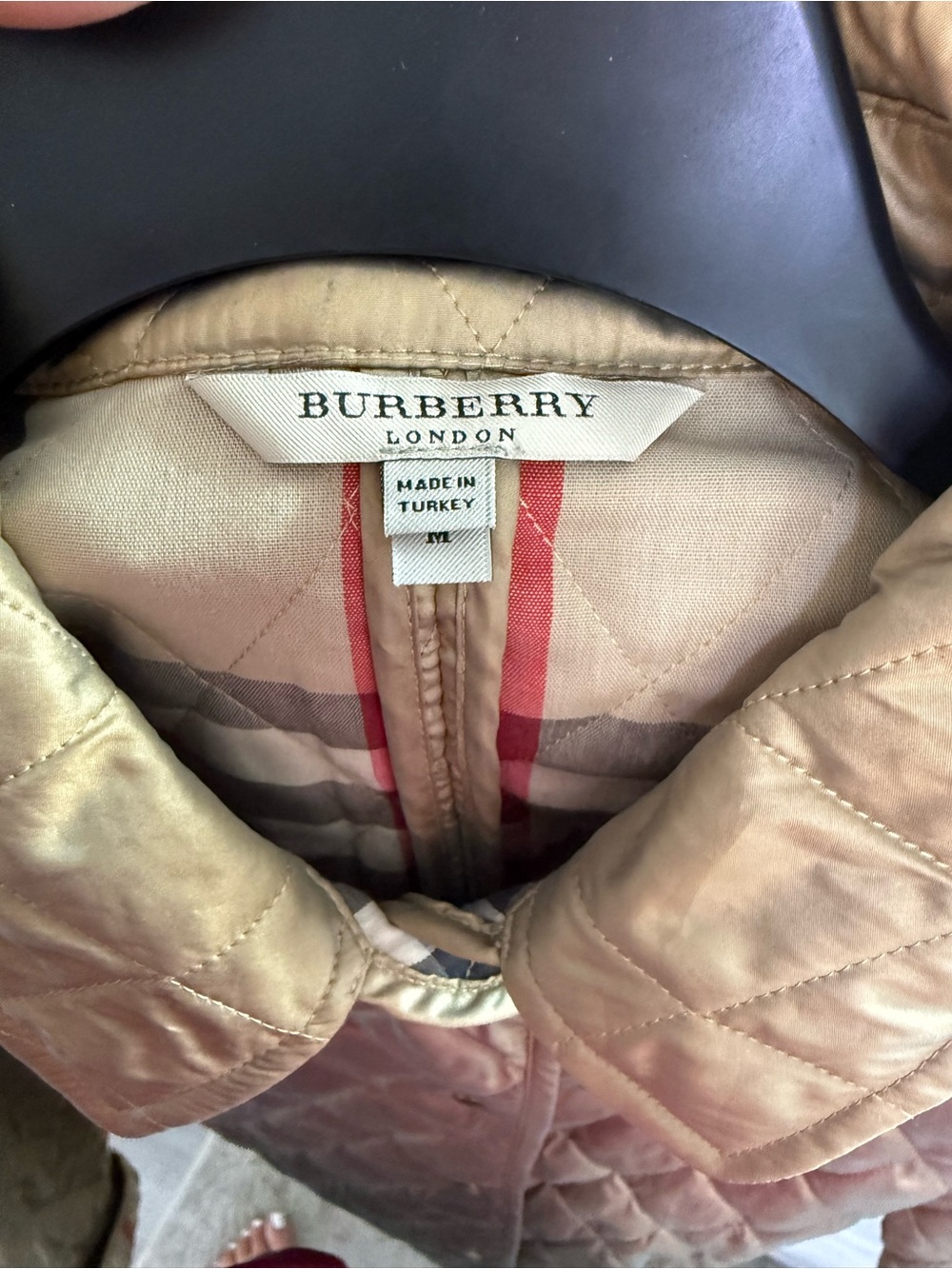 Burberry Quilted Tan Beige Snap-Front Jacket - Picture 4 of 11